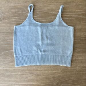 Old Navy Soft Blue Knit Crop Tank Top Minimalist Lounge Cami Small